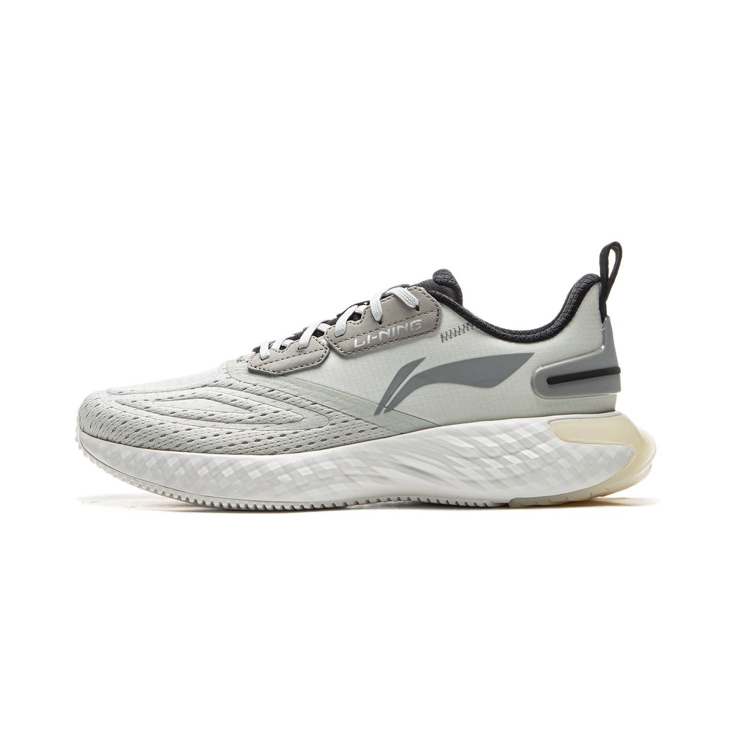 Li Ning Cushioning Abrasion Resistant Cushioning, Wear Resistant Low top Casual Running Shoes Men’s Waterdrop Gray