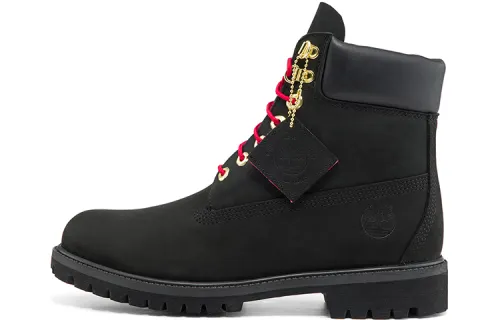 Timberland 6 Inch Waterproof Premium Boots 'Black Red'