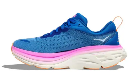 HOKA ONE ONE Bondi 8 Slip Resistant Cushioning Slip Resistant Cushioning Low top Running Shoes Women's Blue
