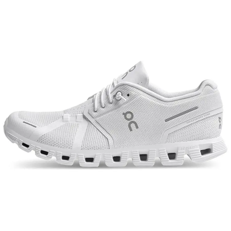 On Cloud 5 Comfortable Fabric Breathable Low top Casual Running Shoes Men's White