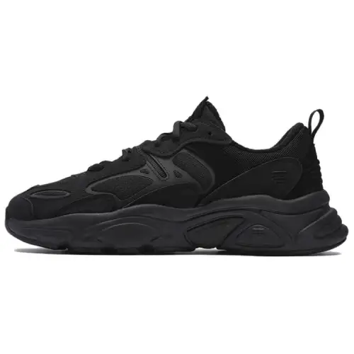 FILA Fila Mars 2 WE Mars 2 generation plus velvet version, fashionable, simple, personalized, trendy, retro texture, classic, casual, sports, comfortable and versatile, thick sole, low-top running shoes, men's black