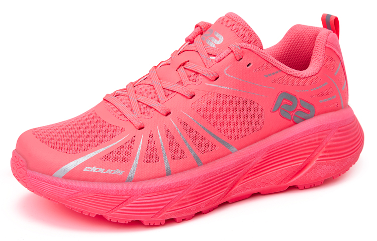 R2 REALRUN Cushioning Slip Resistant Abrasion Resistant Breathable Low top Running Shoes Unisex Neon Red