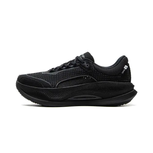 Li Ning Cushioning Rebound Slip Resistant Low top Casual Running Shoes Men's Black