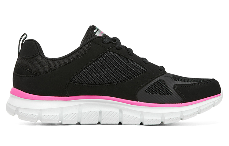 Skechers TRACK Fabric Low top Casual Running Shoes Women’s Black Pink