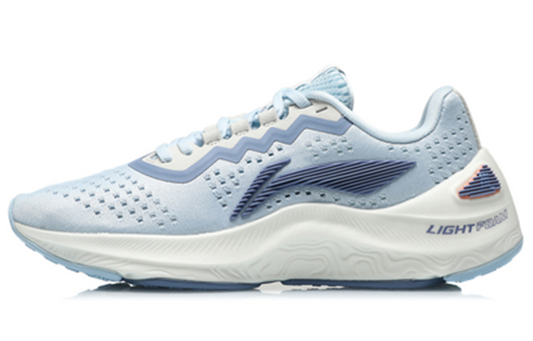Li Ning Arashi Integrated Fabric Slip Resistant Abrasion Resistant Low top Running Shoes Women’s Sky Blue