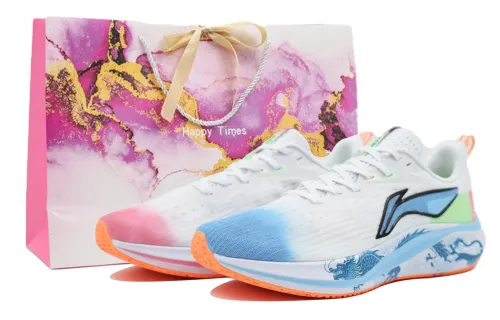 Li Ning Red Hare 7 Slip Resistant Abrasion Resistant Low top Casual Running Shoes Men's Blue Pink Mismatched