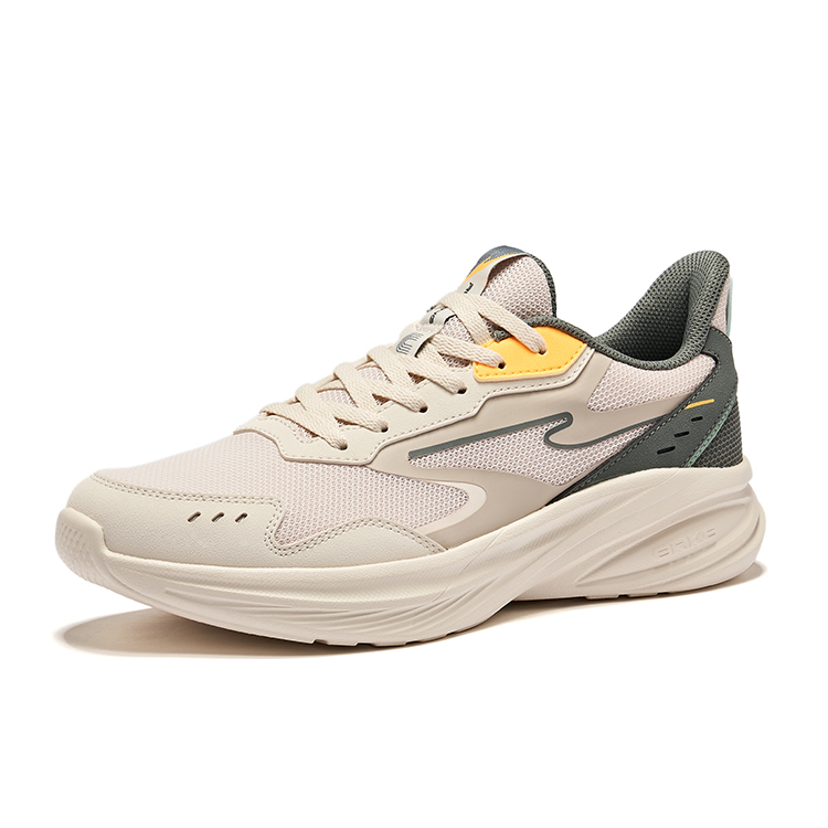 Erke Hunt Slip Resistant Lightweight Rebound Low top Running Shoes Men’s Eggnog Gray Light Linen