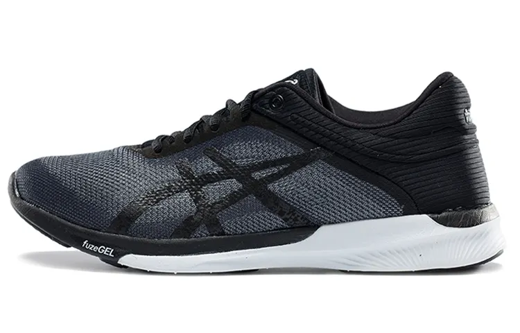 Asics Fuze Racing Textile, Synthetic Leather Abrasion Resistant Low top Running Shoes Women's Black White