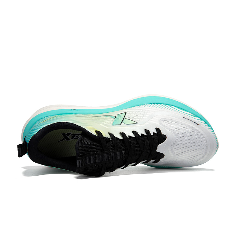 XTEP Cushioning Slip Resistant Lightweight Low top Casual Running Shoes Men’s White Cyan Yellow