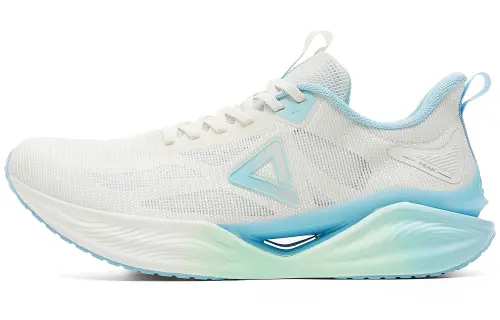 Peak Feiyu 006 Status Mesh Lightweight Breathable Comfortable Cushioning Full Palm Rubber Hollow Design Strong Anti-Slip Wear Resistance Lightweight Rebound Low-top Running Shoes Men's Milky White Light Blue