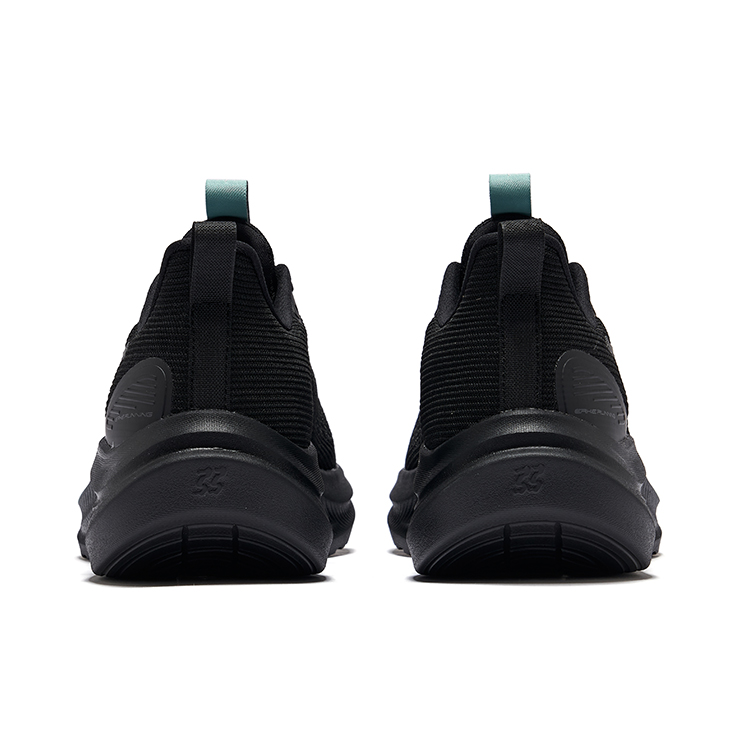 Erke Fabric Cushioning Breathable Lightweight Cushioning Breathable Lightweight Low top Running Shoes Men’s Jet Black