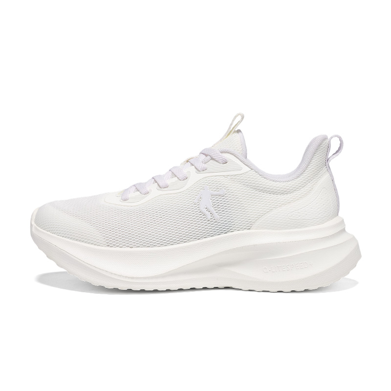 QIAODAN Running Shoes Women’s Low Top Ivory White With A Light Purple Tint