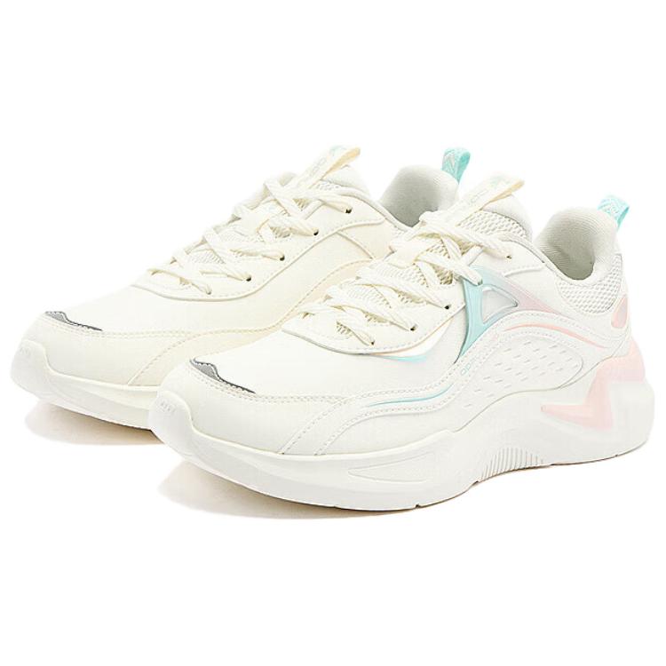 QIAODAN Cushioning, Wear Resistant Low top Casual Running Shoes Women’s White Pink