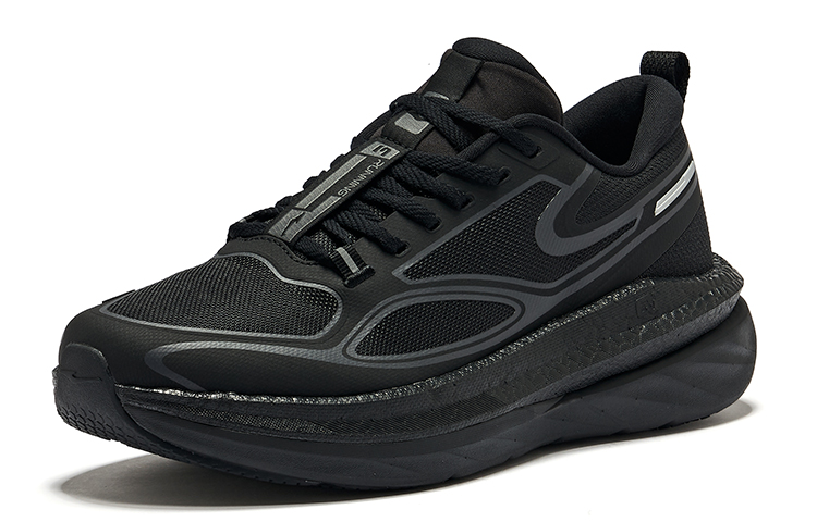 Erke Cushioning, Wear Resistant Low top Running Shoes Men’s Jet Black Carbon Gray