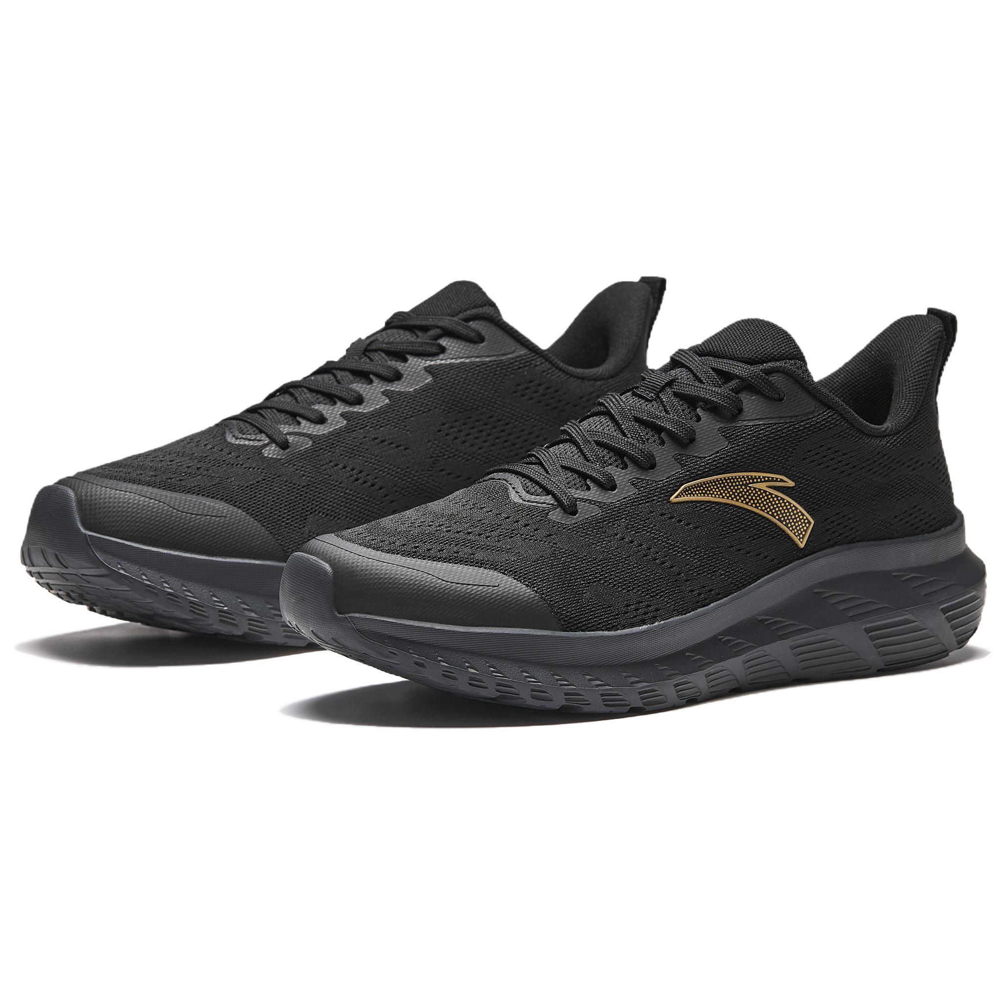 Anta Cushioning Slip Resistant Cushioning Slip Resistant Low top Casual Running Shoes Men’s Black Gold