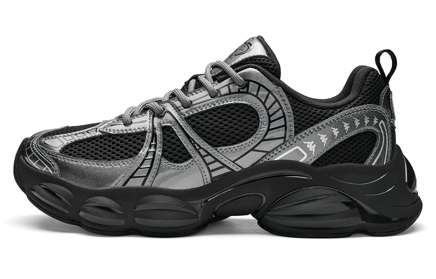 Kappa SERIES Abrasion Resistant Low top Casual Running Shoes Unisex Black Gun Nickel