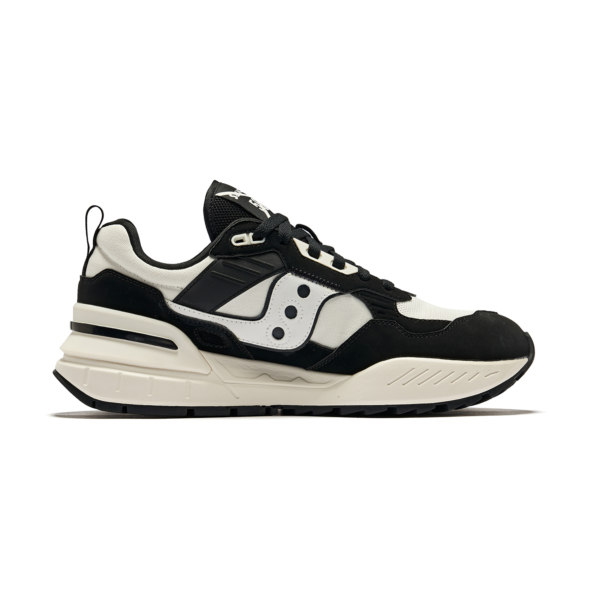 Saucony Shadow 5000 Slip Resistant Abrasion Resistant Low top Running Shoes Unisex Black Beige