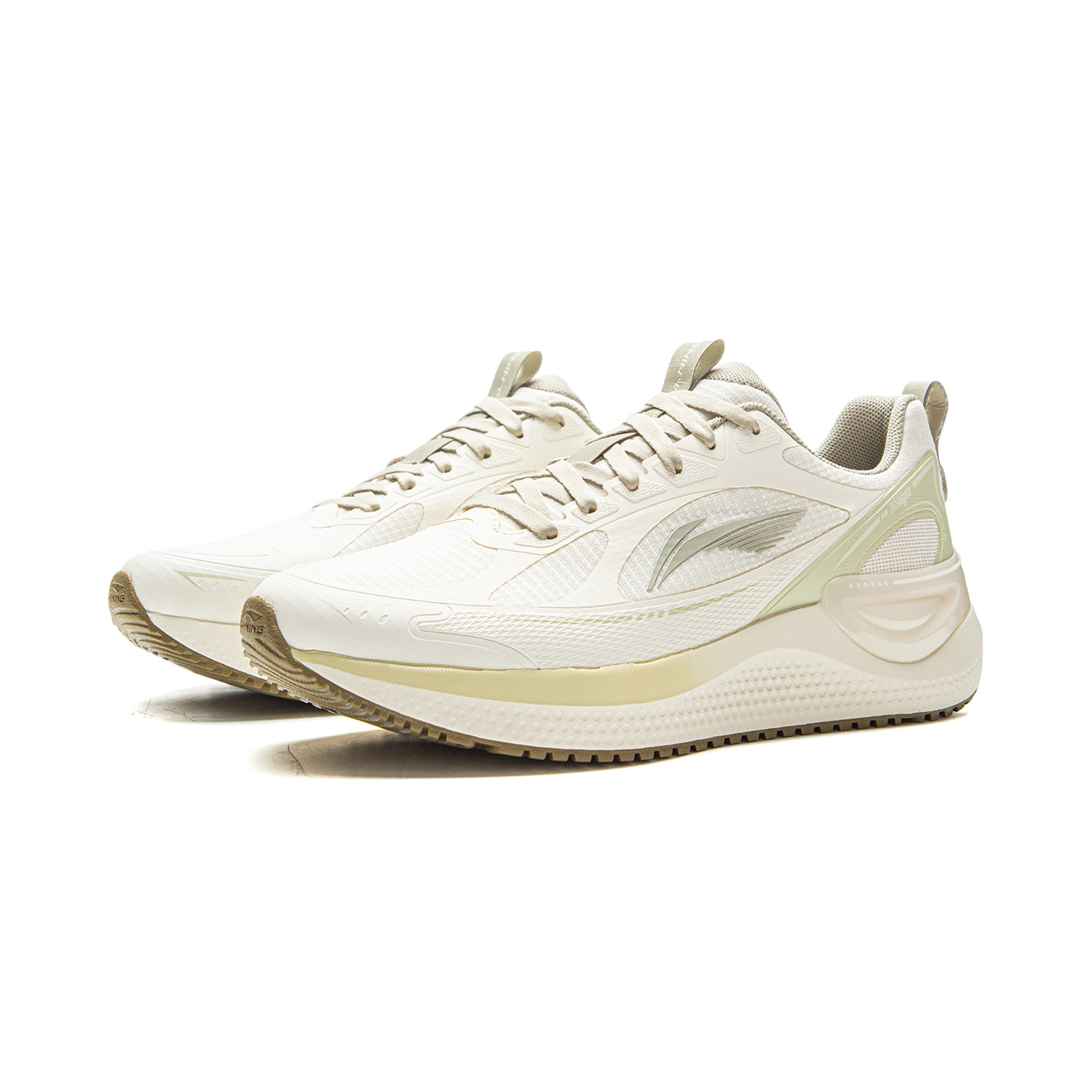 Li Ning Easy to Adapt 2 Cushioning Slip Resistant Abrasion Resistant Breathable Low top Running Shoes Women’s Ecru