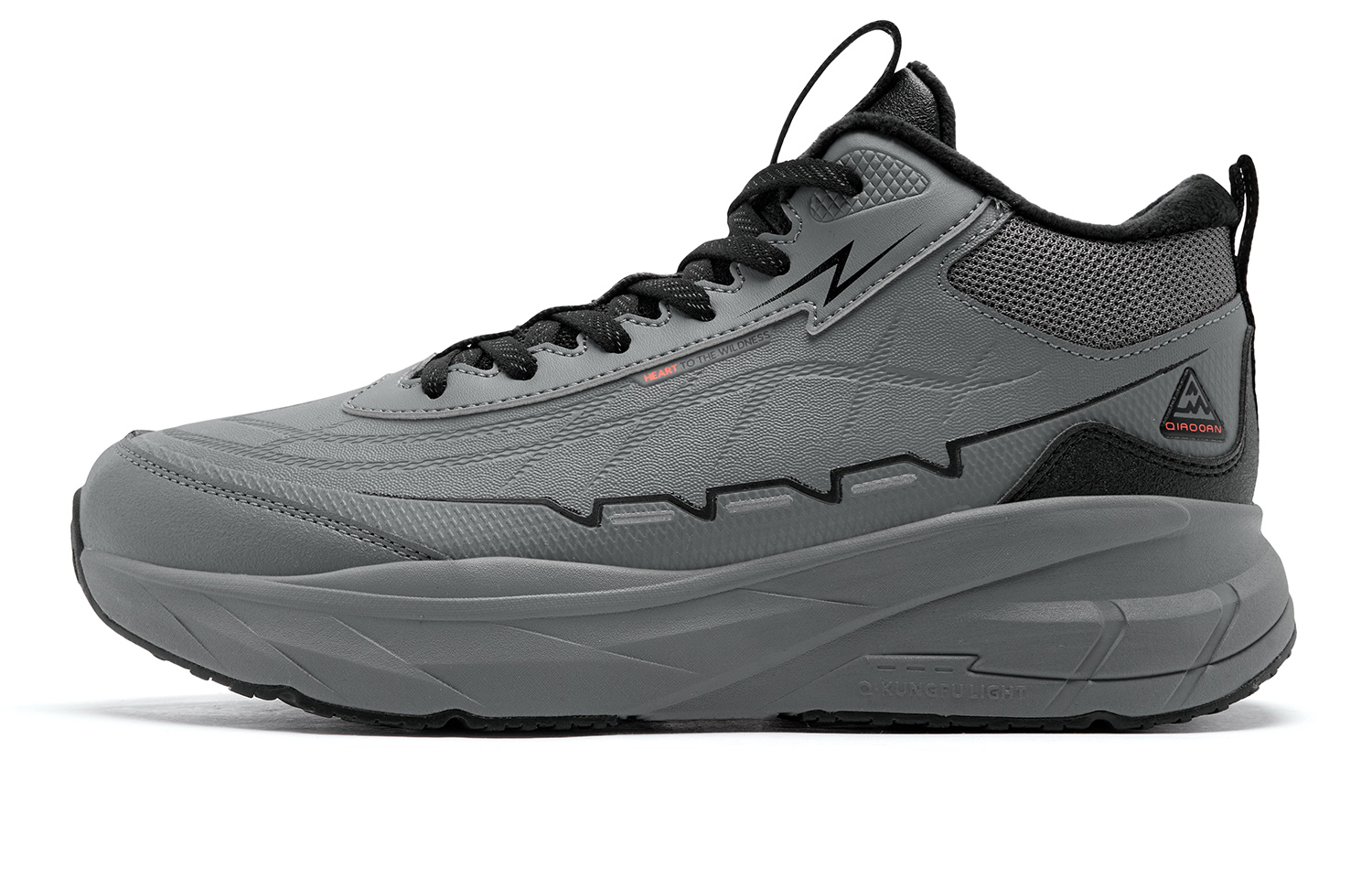 QIAODAN Cushioning Slip Resistant Abrasion Resistant Waterproof And Breathable Thermal Rebound High top Outdoor Shoes