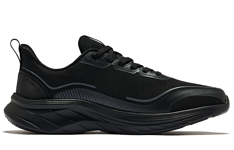 Erke Cushioning, Wear Resistant Low top Running Shoes Men’s Jet Black Carbon Gray