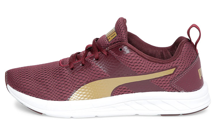 Puma Meteor Nu Idp Lightweight and Comfortable Low-top Casual Running Shoes Women's Burgundy Brown White