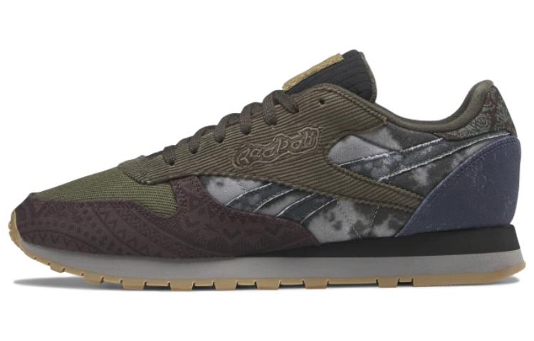 Кроссовки Reebok Classic Leather (коричнево-сине-красные)