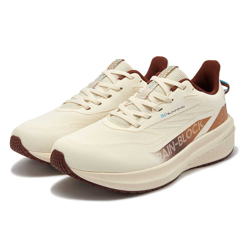 361° Slip Resistant Abrasion Resistant Low top Training Running Shoes Men’s Beige Brown
