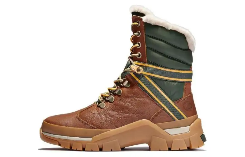 Timberland Leather Abrasion Resistant Cushioning Crew Outdoor Boots Women's Brown