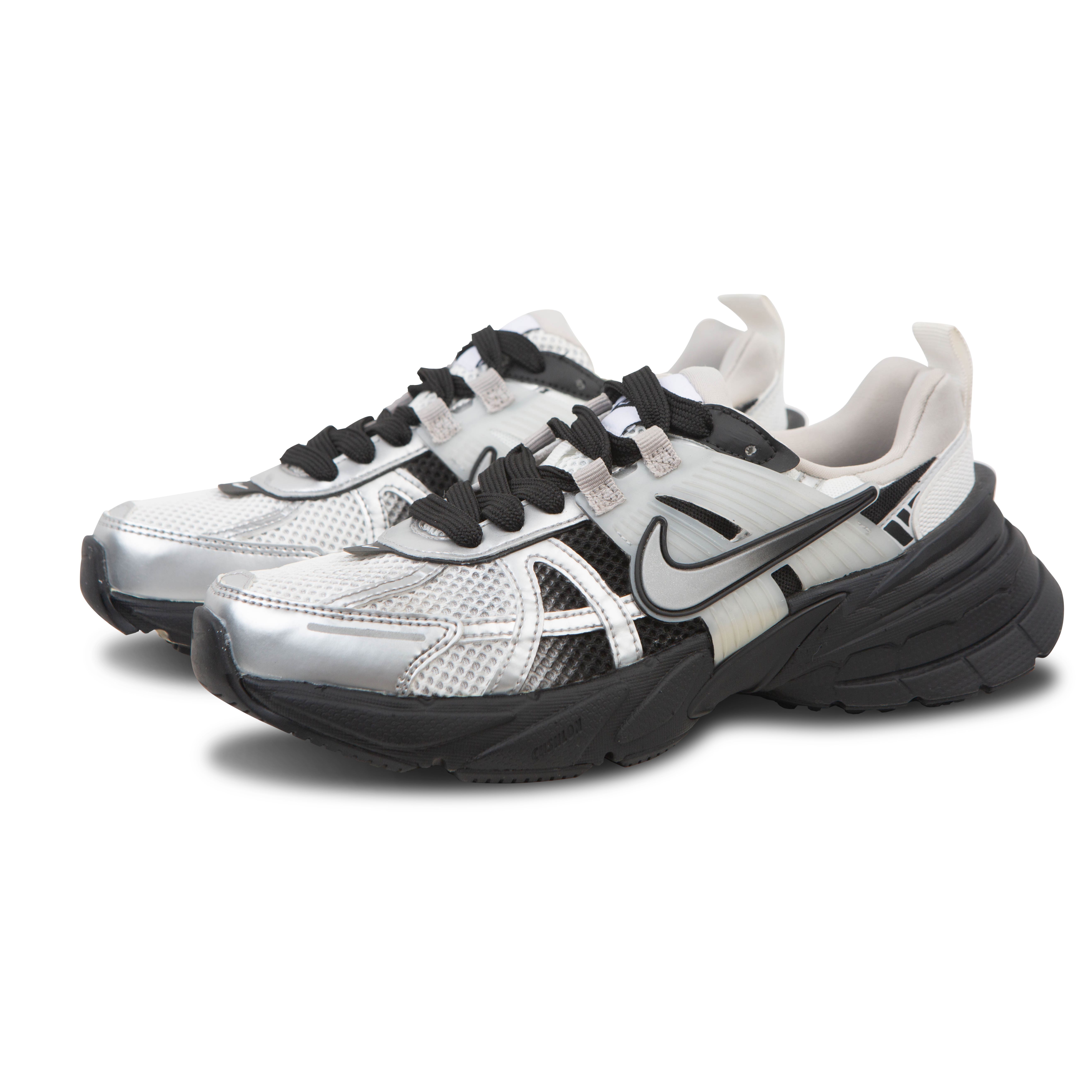 Nike V2K Run Cushioning Slip Resistant Abrasion Resistant Low top Casual Running Shoes Women’s Black Silver
