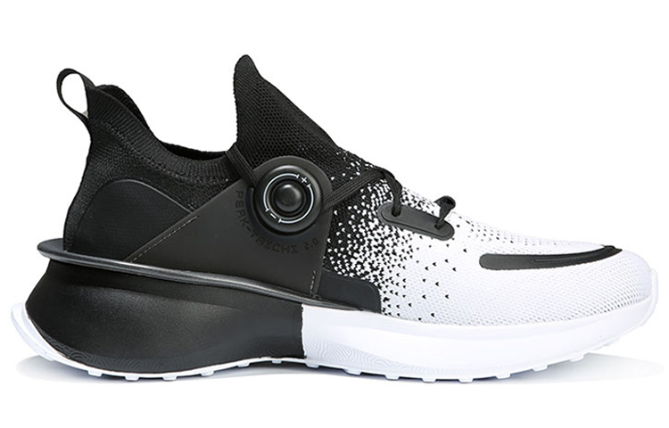 PEAK Tai Ji2.0 Fabric Cushioning Slip Resistant Abrasion Resistant Low top Taichi Running Shoes Men’s Black White