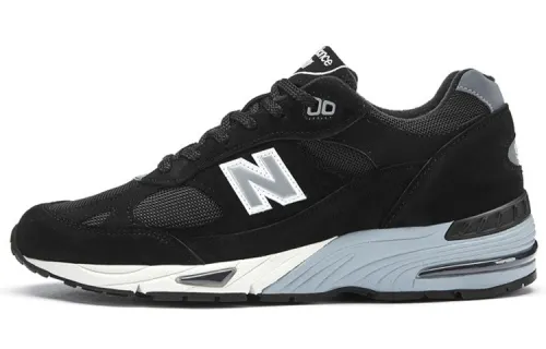 New Balance NB 991 Comfortable Pigskin Fabric Artificial Leather Wear-Resistant Wrapping Lightweight Low-top Running Shoes Men's Black Retro Casual British Made