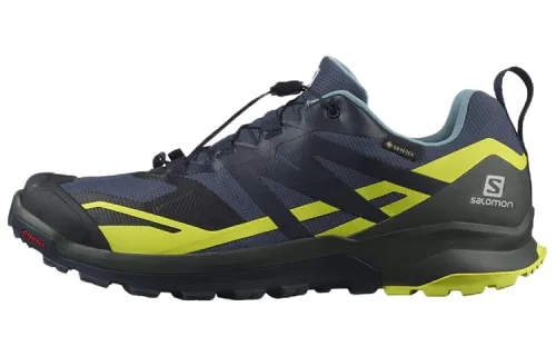SALOMON Xa Rogg 2 Fabric Abrasion Resistant Low top Trail Running Shoes Men's Black Blue Yellow