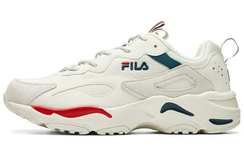 FILA Tracer Fabric Breathable Height Increasing Low top Chunky Sneakers Men's White Green Red
