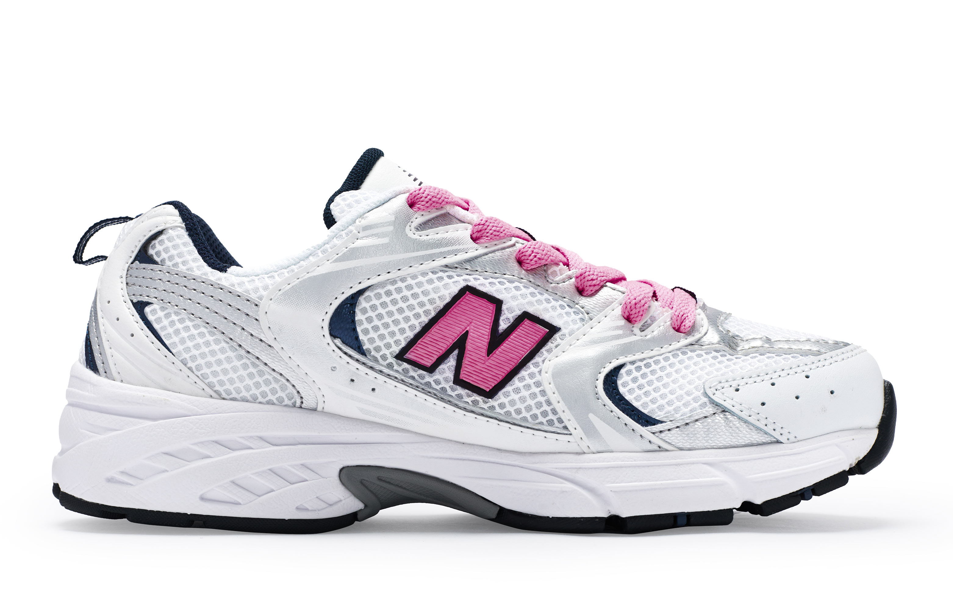 New Balance NB 530 Cushioning Slip Resistant Breathable Low top Running Shoes Unisex White Silver Rose Red