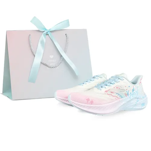 Anta Lingfeng Breathable Lightweight Height Increasing Low top Casual Running Shoes Women's Blue Pink