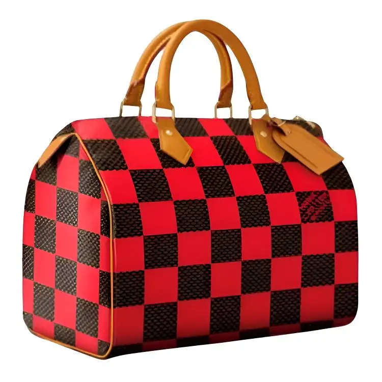 LOUIS VUITTON Speedy Leather Handbag Women's Red