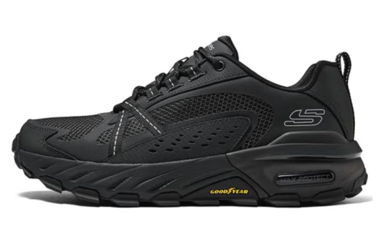 Skechers Max Protect Textile, Synthetic Leather Abrasion Resistant Breathable Low top Outdoor Shoes Men’s Black