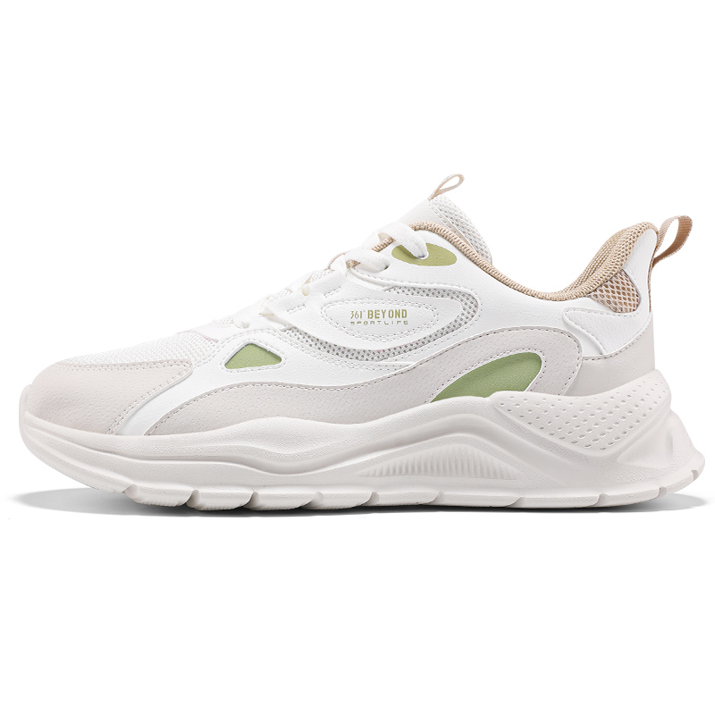 361° Cushioning Breathable Abrasion Resistant Low top Sprint Running Shoes Men’s Milk White