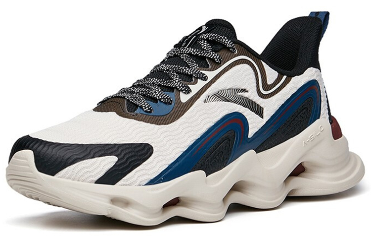Anta Cushioning Slip Resistant Abrasion Resistant Lightweight Rebound Low top Running Shoes Men’s Gray Black Blue