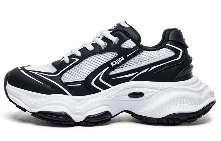 Kappa Back to Back Slip Resistant, Abrasion Resistant, Height Increasing Low top Chunky Sneakers Women's White Black