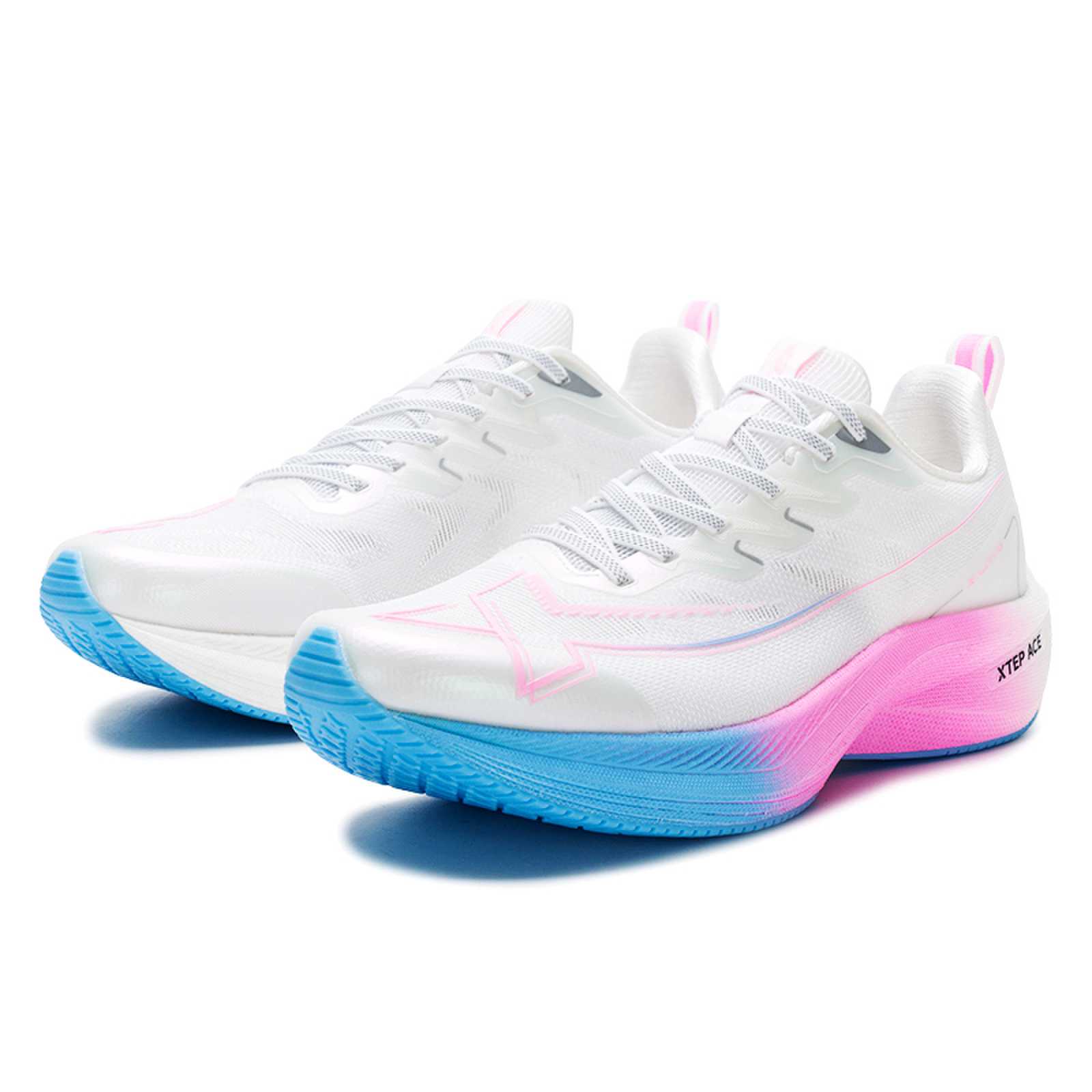 XTEP 100 Cushioning Lightweight Low top Casual Training Running Shoes Men’s White Pink