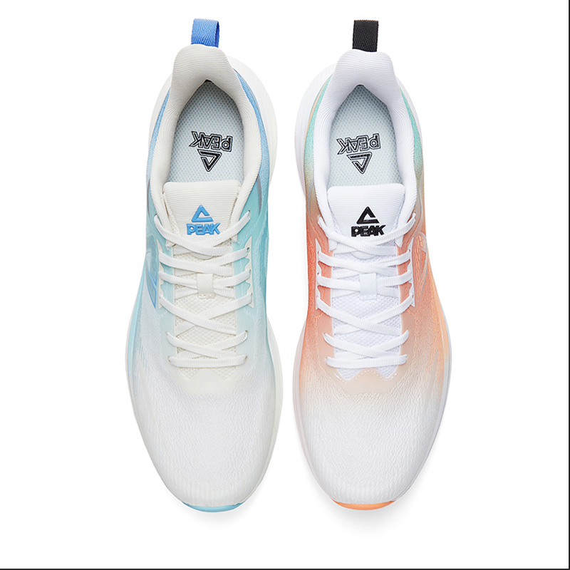 PEAK Support Rebound Low top Long Distance Running Shoes Men’s Orange Blue Mismatched