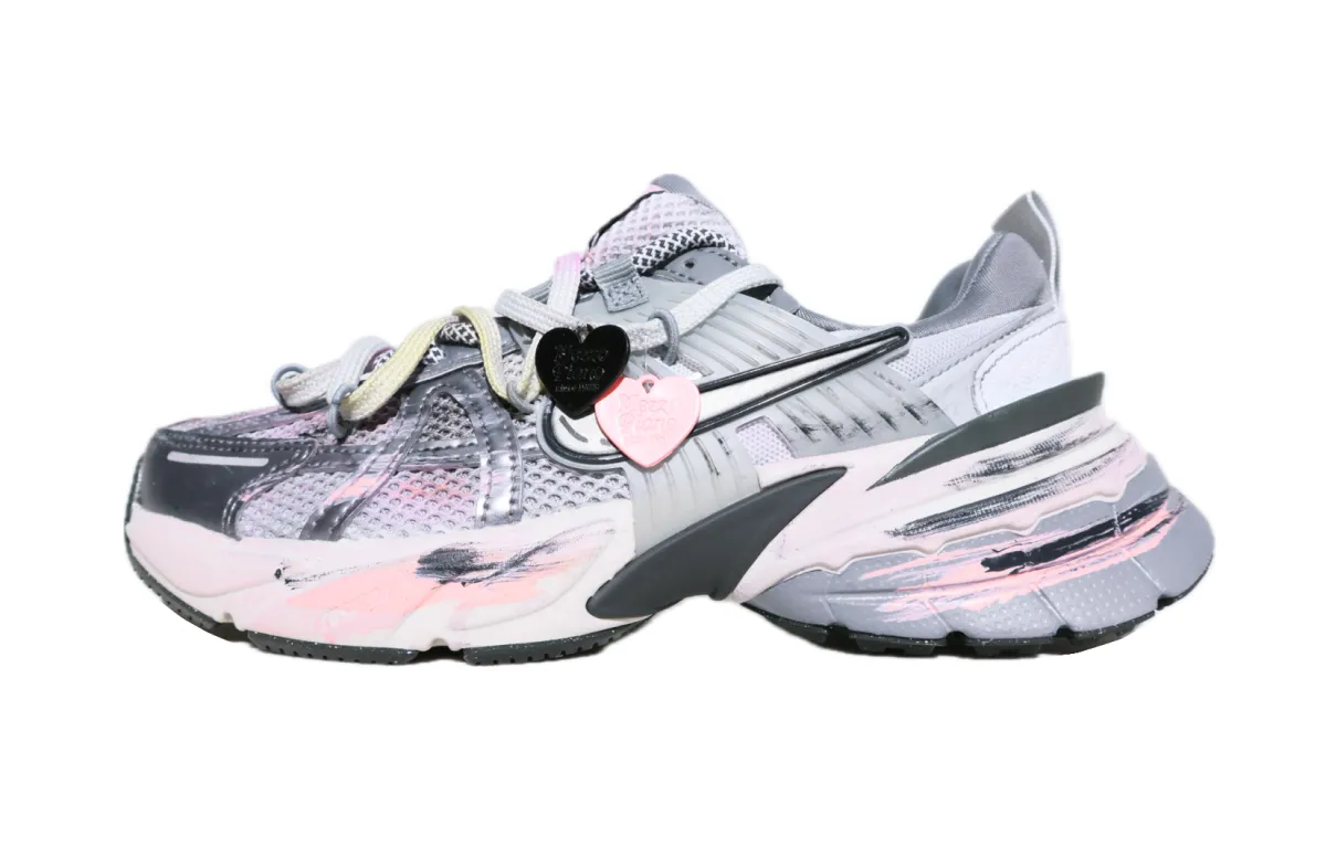 Nike V2K Run Running Shoes Women's Low-top Pink, Gray, Silver, Black