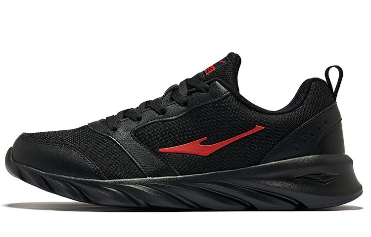 Erke Abrasion Resistant Breathable Abrasion Resistant Breathable Low top Running Shoes Men’s Jet Black Red