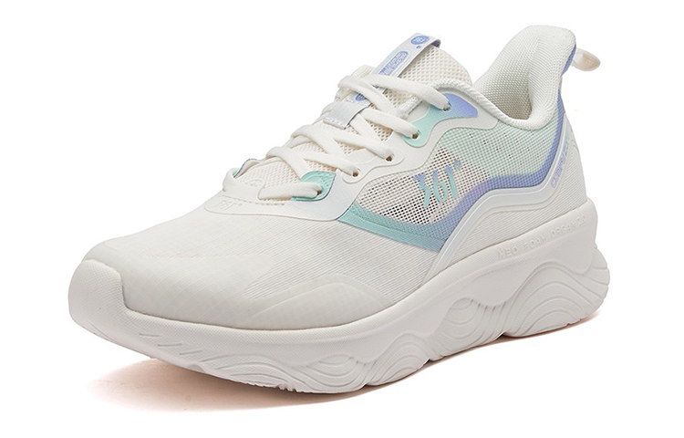 361° Mian Yun Casual Slip Resistant Cushioning Slip Resistant Cushioning Low top Running Shoes Women’s White Blue