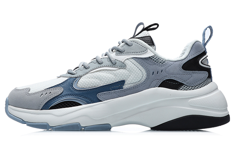 Li Ning Abrasion Resistant Low top Running Shoes Men’s White Blue