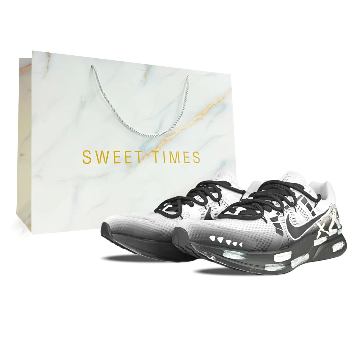 Nike Run Swift 2 Fabric Low top Running Shoes Men's Black White