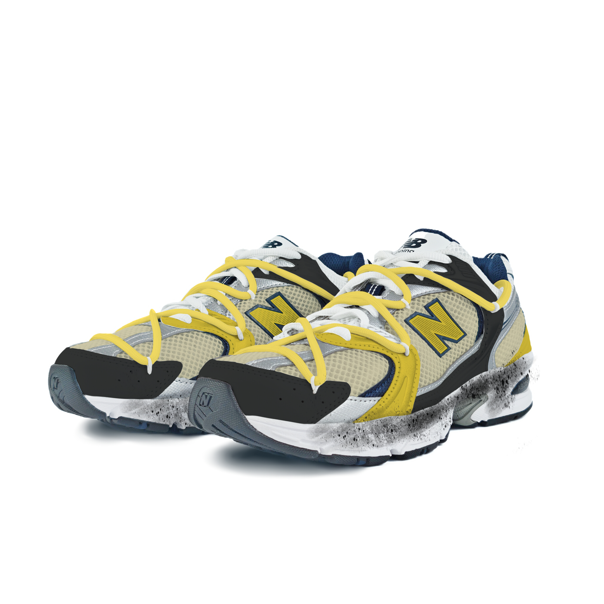 New Balance NB 530 Abrasion Resistant Slip Resistant Low top Running Shoes Unisex White Yellow