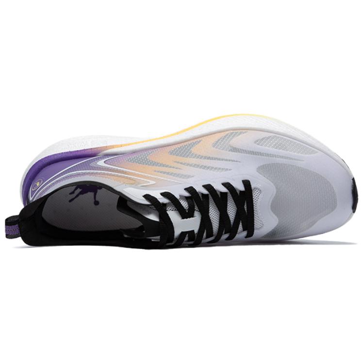 QIAODAN Light Speed 4.0 PLUS Cushioning Breathable Low top Marathon Running Shoes Men’s White Purple