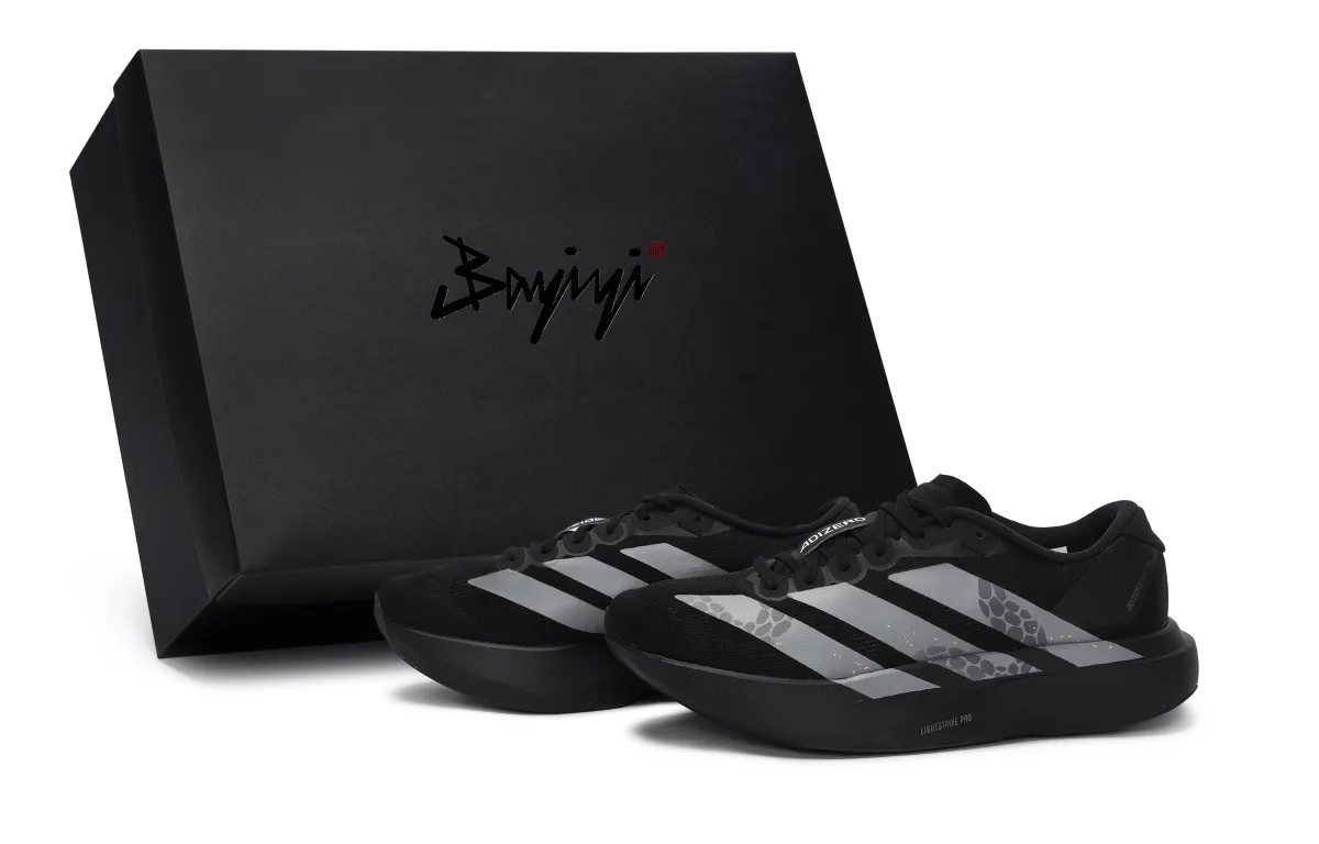Adidas Adizero Evo SL Slip Resistant Abrasion Resistant Low top Running Shoes Men's Black Gray Gold
